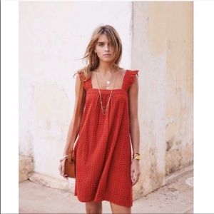 SÈZANE orange Robe Assia eyelet shift dress 36